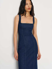 Gladys Super Stretch Denim Midi Dress