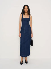 Gladys Super Stretch Denim Midi Dress