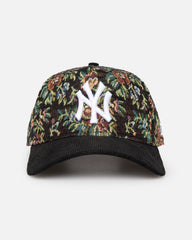 New Era New York Yankees 'Black Corduroy Floral Tapestry' 9FORTY A-Frame Snapback Tapestry/Black