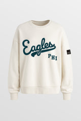 PHILADELPHIA EAGLES CLUTCH MOVE BLACK LABEL PREMIUM FLEECE CREW SWEATSHIRT BY RANDI MAHOMES